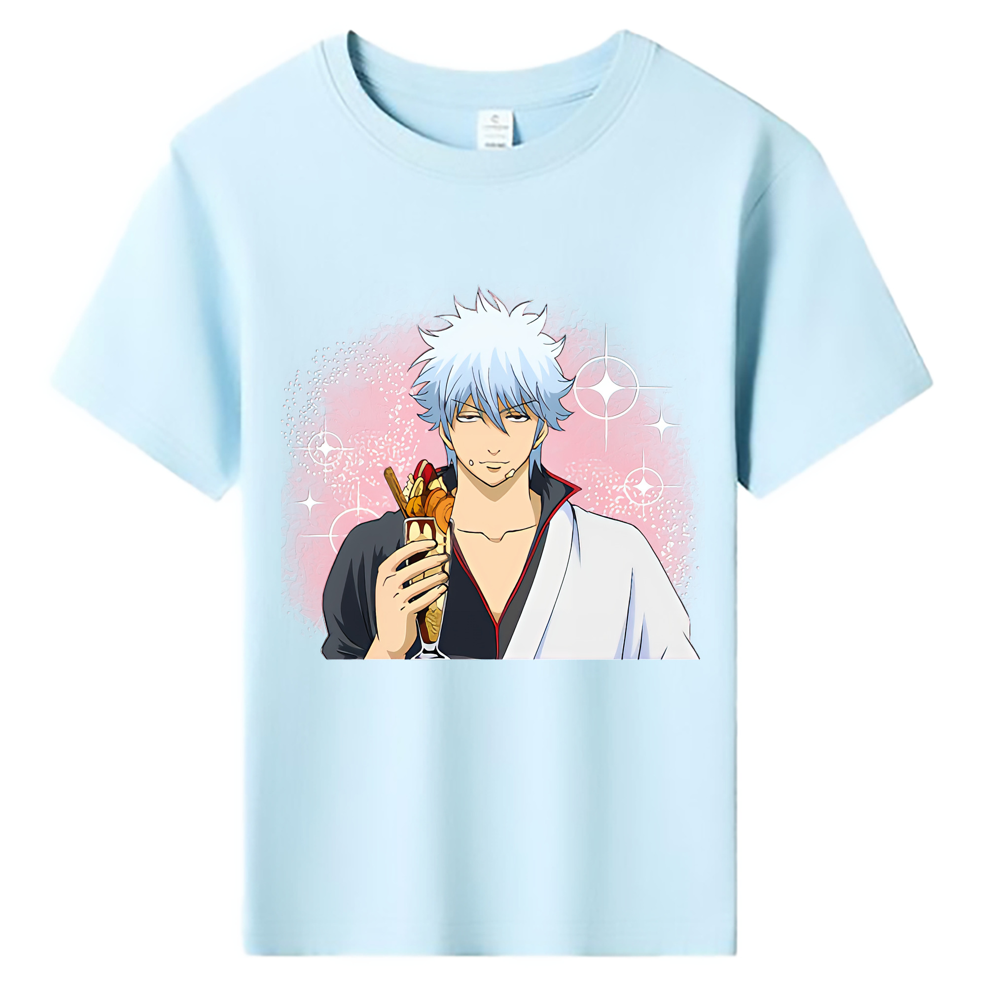 （画像用） ぎんたま 坂田銀時（さかたぎんとき） 神楽 志村新八（しむら しんぱち） GINTAMA Sakata Gintoki Kagura Shimura Shinpachi 綿100％キッズTシャツ（フロントプリント）